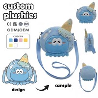 Sac à dos en peluche panda super doux en coton PP brodé sur mesure, sac à dos pour animaux en peluche, ceinture réglable, voyage étudiant