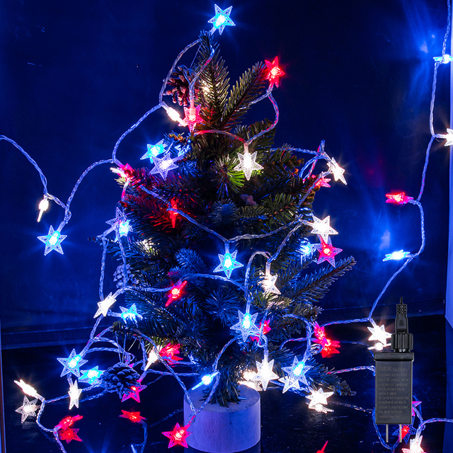 Star Led Fairy Lights Valentine Christmas Bedroom Party Wedding Xmas Tree Led String Light Decoration Outdoor Dimmable IP44
