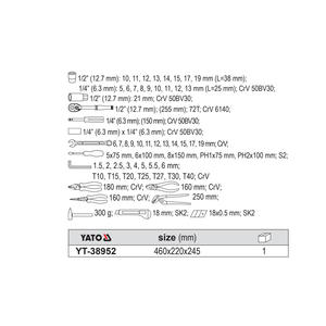 Yato Wheel Alignment Tool Kit 460x220x245 Mm Socket Wrench <b>Pliers</b> <b>Set</b> YT-38952 - Product Image 1