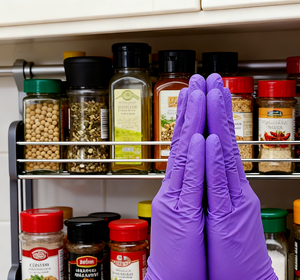 ถุงมือสีม่วง ถุงมือไนไตรล์แบบกำหนดเองได้ ใช้ซ้ำได้ ถุงมือแบบใช้แล้วทิ้งสำหรับตรวจสุขภาพทางทันตกรรม ถุงมือทำความสะอาดสีน้ำเงินม่วง - Product Image 5