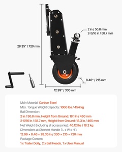Déplaceur de remorque électrique 1000 lb avec boule d'<span class=keywords><strong>attelage</strong></span> de 2 po et 2-5/16 po, pneus pneumatiques et roue universelle, <span class=keywords><strong>pour</strong></span> déplacer les remorques de camping-cars - Product Image 2