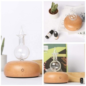 Ev Hediyesi Taşınabilir Profesyonel Koku Makinesi USB Dokunmatik Ekranlı Doğal Ahşap Cam Aroma Nebulizer Difüzör Susuz LED - Product Image 3