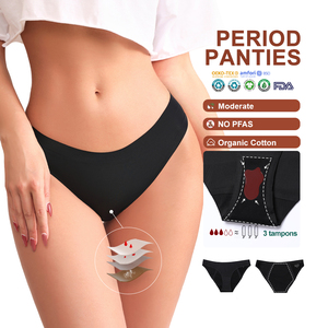 <span class=keywords><strong>Culotte</strong></span> menstruelle sans couture pour femmes, <span class=keywords><strong>culotte</strong></span> menstruelle <span class=keywords><strong>lavable</strong></span>, sous-vêtement menstruel étanche pour <span class=keywords><strong>incontinence</strong></span>, <span class=keywords><strong>culotte</strong></span> menstruelle à 4 couches - Product Image 1