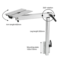 WELLTOP – pied de Table amovible, Rotation à 360 degrés, hauteur réglable, alliage d'aluminium, accessoires pour camping-car, pied de meuble détachable, 02.047