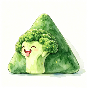 Peluche de dumpling de arroz, peluche de brócoli, almohada triangular con forma de comida, juguete de zongzi vegetal, peluche del Festival del Barco Dragón, novedad - Product Image 1