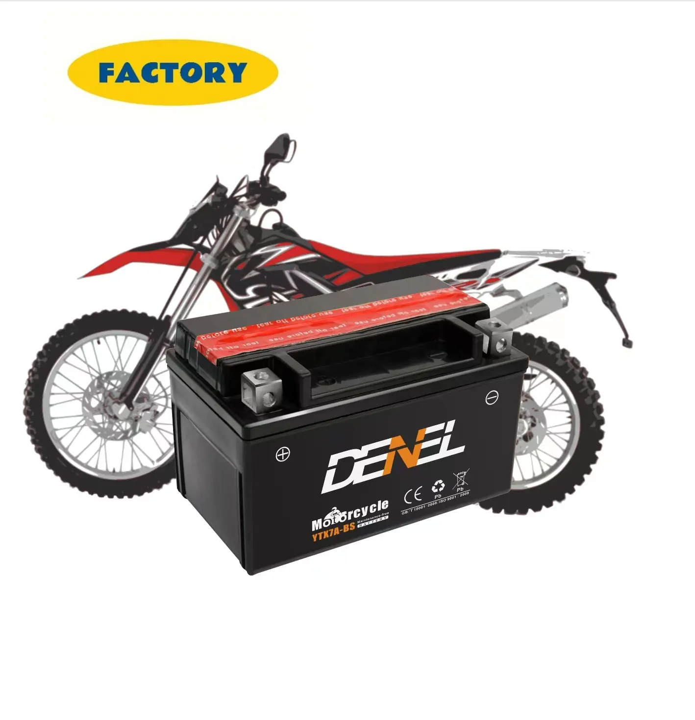 Batteria ricaricabile Gel batteria di qualità superiore YTX7A-BS 6 mg7a moto Power Safe batteria