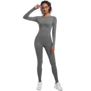 Combinaison de ski deux pièces sans coutures à compression forte et taille haute pour femme, idéale pour la course, l'équitation, les activités de plein air et le patinage - Product Image 5