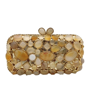 Elegante <span class=keywords><strong>Bolso</strong></span> de Noche de Ágata Azul para Dama, Diseño de Lujo con Gemas <span class=keywords><strong>Turquesa</strong></span>, Bolsos de Mano con Pedrería para Boda y <span class=keywords><strong>Fiesta</strong></span> - Product Image 2