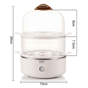 Cocedor de Huevos Eléctrico Rápido RAF R.0055, Capacidad para 14 Huevos, Huevos Cocidos al Vapor, Tiernos, Medios y Duros, Libre de BPA - Product Image 6