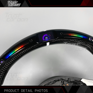 Volante de Fibra de Carbono Personalizado para <span class=keywords><strong>Toyota</strong></span> GR <span class=keywords><strong>Supra</strong></span> 2.0T/3.0T/Pro Special Edition/<span class=keywords><strong>GT4</strong></span> Concept con Cuero Perforado Blanco - Product Image 4