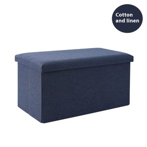 Space-Saving Linen Fabric Clothing <strong>Storage</strong> Ottoman Bench Foldable Seat Footrest Shoe Bench End of Bed <strong>Storage</strong> <strong>Stool</strong> <strong>With</strong> Lid - Product Image 6