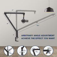 Gooermi MS300 Support de micro de bureau en métal robuste et rotatif de haute qualité Support de bras de microphone de diffusion pour studio/diffusion en direct