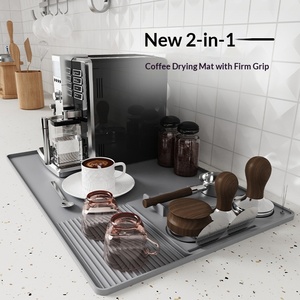 แผ่นรองกาแฟซิลิโคน 3-in-1 แบบขายส่ง ป้องกันการลื่นไถลอเนกประสงค์ สำหรับวางบนเคาน์เตอร์ ช่วยลดการกระจายของเศษกาแฟ ตัวช่วยสำคัญในการจัดเตรียมสถานที่ - Product Image 1