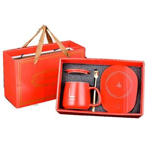 <b>Cheap</b> Price 55 Degree Warmer Red Insulated Stainless Steel Mug Promotional Premium Portable Cup <b>Gift</b> <b>Set</b> for Welcome <b>Gifts</b> - Product Image 2