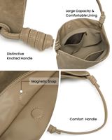 Sac fourre-tout hobo en daim doux pour femme 2026, léger et décontracté, sac à bandoulière pour une élégance quotidienne