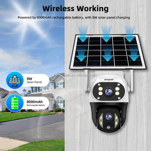 ホンナール 8MP 10倍デジタルズーム ソーラー式防犯CCTV PTZカメラ V380 Pro 4Kデュアルレンズ WiFi屋外 4G SIMカード対応ソーラーカメラ - Product Image 4
