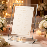 Porte-photos en acrylique 8,5x11, support de menu horizontal en plastique transparent en forme de L, support de présentation de prospectus pour table