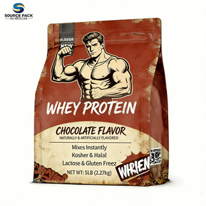 โปรตีนเวย์พรีเมียม 1 กก. 2.5 กก. 5 กก. แบบผสมพร้อมดื่ม บรรจุในถุงแบบก้นแบน ถุงบรรจุภัณฑ์เสริมอาหารโปรตีน ดีไซน์สะอาดตา - Product Image 6