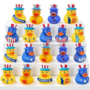 Écharpe à capuche décorée d'un motif de canard à thème patriotique pour la fête de l'Indépendance, avec étoiles rouges, blanches et bleues - Product Image 3