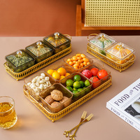 Nouvelle arrivée style romain ensembles de rangement en verre acrylique plateau de fruits noix sucre collation bol pour la fête de mariage