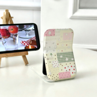 Miroir de maquillage de voyage miniature adorable avec un design rose tendance, miroir pliable, outil de beauté décoratif charmant pour fille