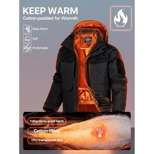 FOXA Men's Waterproof <b>Ski</b> Jacket With Detachable Hood And Multi Pockets Winter Snowboard Coat - Product Image 3