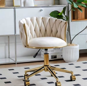 เก้าอี้แต่งหน้าและทำเล็บสำหรับผู้หญิงสไตล์หรูหราเบาๆ เก้าอี้แต่งตัวในห้องนอน เก้าอี้โต๊ะเครื่องแป้ง เก้าอี้สำนักงาน - Product Image 2