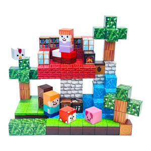 150pcs 마그네틱 플라스틱 빌딩 블록 세트 감각적 인 건설 스태킹 장난감 <span class=keywords><strong>3</strong></span> + STEM 학습 참신 크리스마스 - Product Image 4