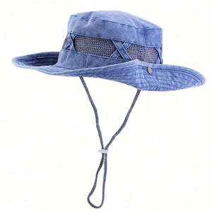 Chapeau Bob Rétro en Coton Lavé Respirant avec Logo Personnalisé, Sangle Élastique, pour Activités de Plein Air, Pêche, Randonnée, Escalade, Femme et Homme, Vente en Gros - Product Image 6