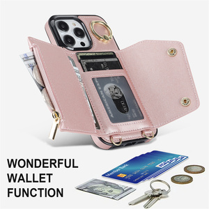 Custodia per telefono a portafoglio a tracolla per <span class=keywords><strong>iPhone</strong></span> 15 14 13 12 <span class=keywords><strong>11</strong></span> Pro Max <span class=keywords><strong>Cover</strong></span> in <span class=keywords><strong>pelle</strong></span> per Samsung S23 S22 con porta slot per schede - Product Image 6