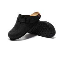 Taille 35-45 Pantoufles sabots unisexes Chaussures Logo personnalisé Feutre Semelle supérieure EVA Semelle intermédiaire en liège Sandales plates anti-glissantes pour femmes
