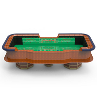 YH Deluxe Table de Poker Craps marron de haute qualité avec accoudoir en cuir