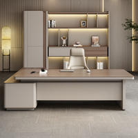 Escritorio Ejecutivo Estilo Italiano, Convertible, Modular, Extensible, Muebles de Oficina Modernos de Lujo para CEO
