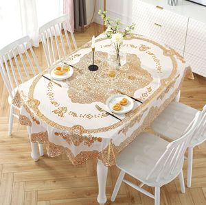 140x200cm Lace <strong>Oval</strong> Print Plastic <strong>Table</strong> Cover Roll Anti-slip <strong>Table</strong> Mat Vinyl Oil-Proof <strong>Table</strong> <strong>Cloths</strong> Fitted Wedding Events - Product Image 2