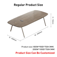 Table de Conférence Modulaire de Luxe pour Dirigeants, Table de Réunion de Bureau Moderne Haut de Gamme en Panneaux de Bois avec Pieds Métalliques pour Salle de Conseil et École (6-8 Personnes)