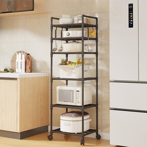Étagères de rangement de cuisine multi-niveaux, organisateur de micro-ondes, étagères mobiles du sol au plafond, organisateur de casseroles - Product Image 2