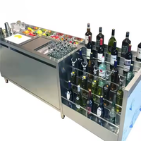 Station de bar mobile la plus populaire Station de service de barman en acier inoxydable 201/304 Vente de station de barman pliante