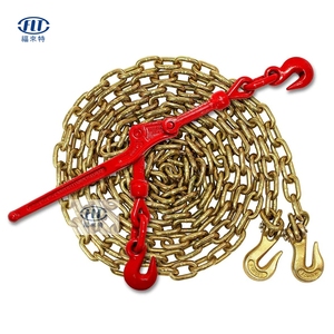 Оцинкованная сварная цепь класса 70, натяжитель-трещотка 5/16 дюйма, 3/8 дюйма, цепь передачи G43 G30 с крюками-захватами - Product Image 1