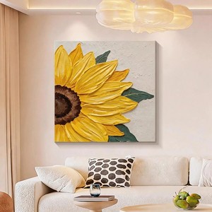 Sunflower Hand Painted Oil <b>Painting</b> 3D Textured Modern Wall Art <b>For</b> Living Room Decor - Product Image 1