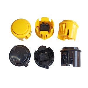Nút tròn màu vàng và đen 30mm Nút trò chơi bằng nhựa nút nhấn cho phụ kiện trò chơi cho máy trò chơi vận hành bằng tiền xu - Product Image 3