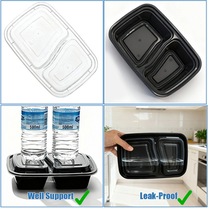 Contenitori per Pasti da Asporto da 30oz in Plastica per Alimenti, Vassoio Monouso con Scomparti per Bento Box, Scatola Pranzo Riscaldabile - Product Image 3