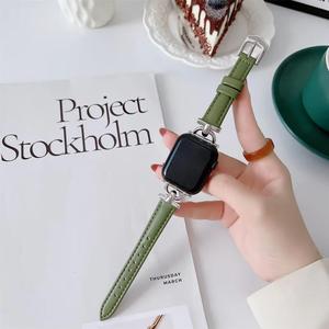 Lionorm Elegantes D-förmiges Schnallenarmband aus Echtleder für Apple Watch Series 5/6/7/8/9/SE Modisches Stilvolles Damen-Uhrenarmband - Product Image 3