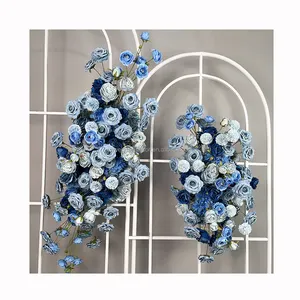 Dusty Blue and Navy Wedding Archway Flower Wedding Floral Arrangement Bridal Bouquet Swag Flower