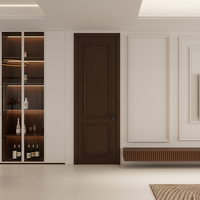 Porte en bois peinte avec placage bois, surface 2000x800, certifiée sans formaldéhyde pour projets de rénovation