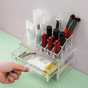 Bán Hot 2 Drawer Acrylic Đồ Trang Sức Và Trang Điểm Organizer Rõ Ràng Mỹ Phẩm Organizer Vanity Lưu Trữ Hiển Thị Hộp - Product Image 4