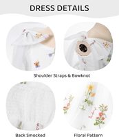 Robe de Fée en Tulle à Nœud Floral Coedody pour Fillette, Robe d'Été Smocked pour Petites Filles, Anniversaire, Mariage, Fête, 1-6 Ans