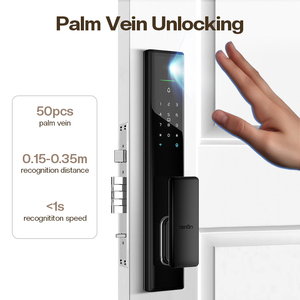 Serrure de porte intelligente extérieure Tuya avec empreinte digitale et mot de passe, verrouillage automatique, sécurité, porte en bois, pousser-tirer, réseau Wi-Fi - Product Image 2