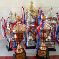 Médailles sportives en métal personnalisées en stock, trophées de football, de basketball, coupes de récompense, trophées de musculation polies