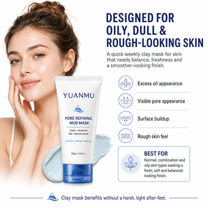 Mascarilla Facial Refrescante <span class=keywords><strong>de</strong></span> Barro Azul para Refinar los Poros, Cuidado <span class=keywords><strong>de</strong></span> los Poros y Puntos Negros, Control <span class=keywords><strong>de</strong></span> Grasa, Purificante <span class=keywords><strong>de</strong></span> Poros, Fórmula <span class=keywords><strong>de</strong></span> Secado Rápido - Product Image 2