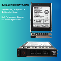 Disque SSD d'entreprise Dell 7,68 To SATA SAS 2,5 pouces pour serveurs Dell R750 R760